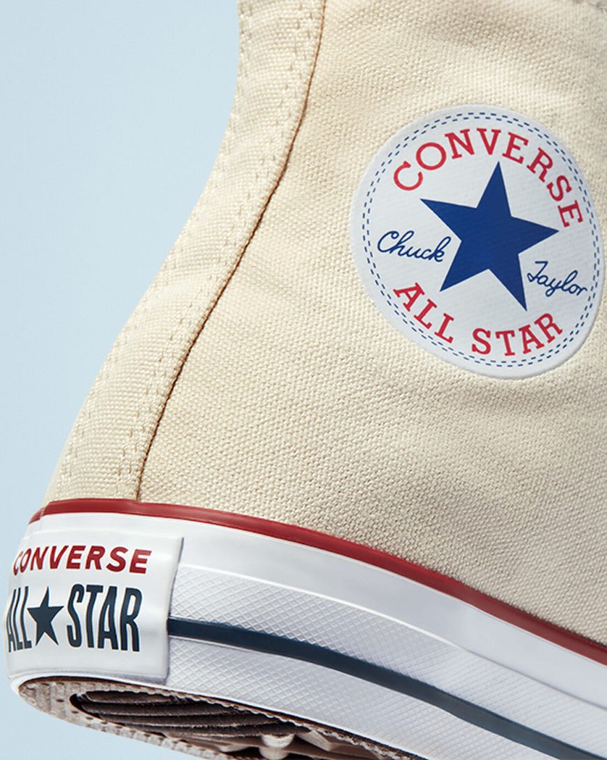 Women's Converse Chuck Taylor All Star Classic High Top Shoes Beige White | AU E1869U